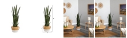 Nearly Natural 46" Sansevieria Artificial Plant in Boho Chic Planter